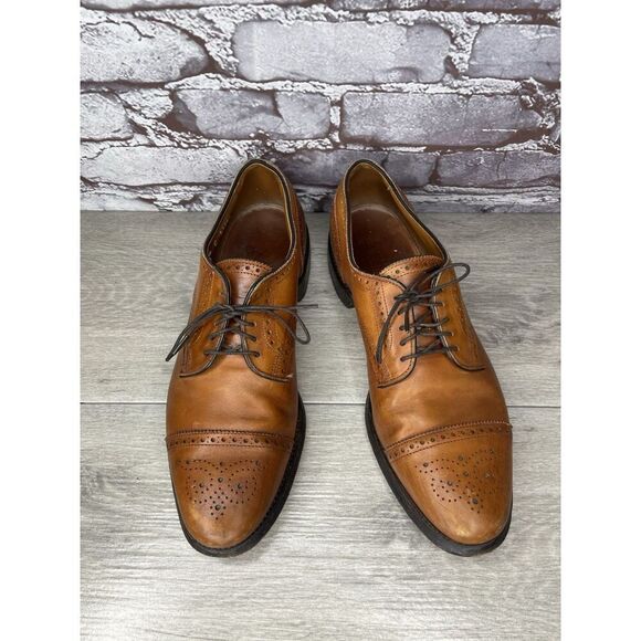 Allen Edmonds Sanford Brown Leather Cap Toe Oxfords Shoes Men’s Sz 9.5C US/43EU - Picture 4 of 16